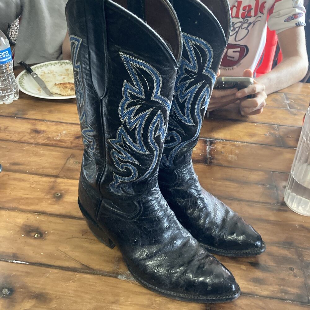 Vintage Cowtown Cowboy Western Boots Faux Ostrich 196 Size Men’s 7 D
